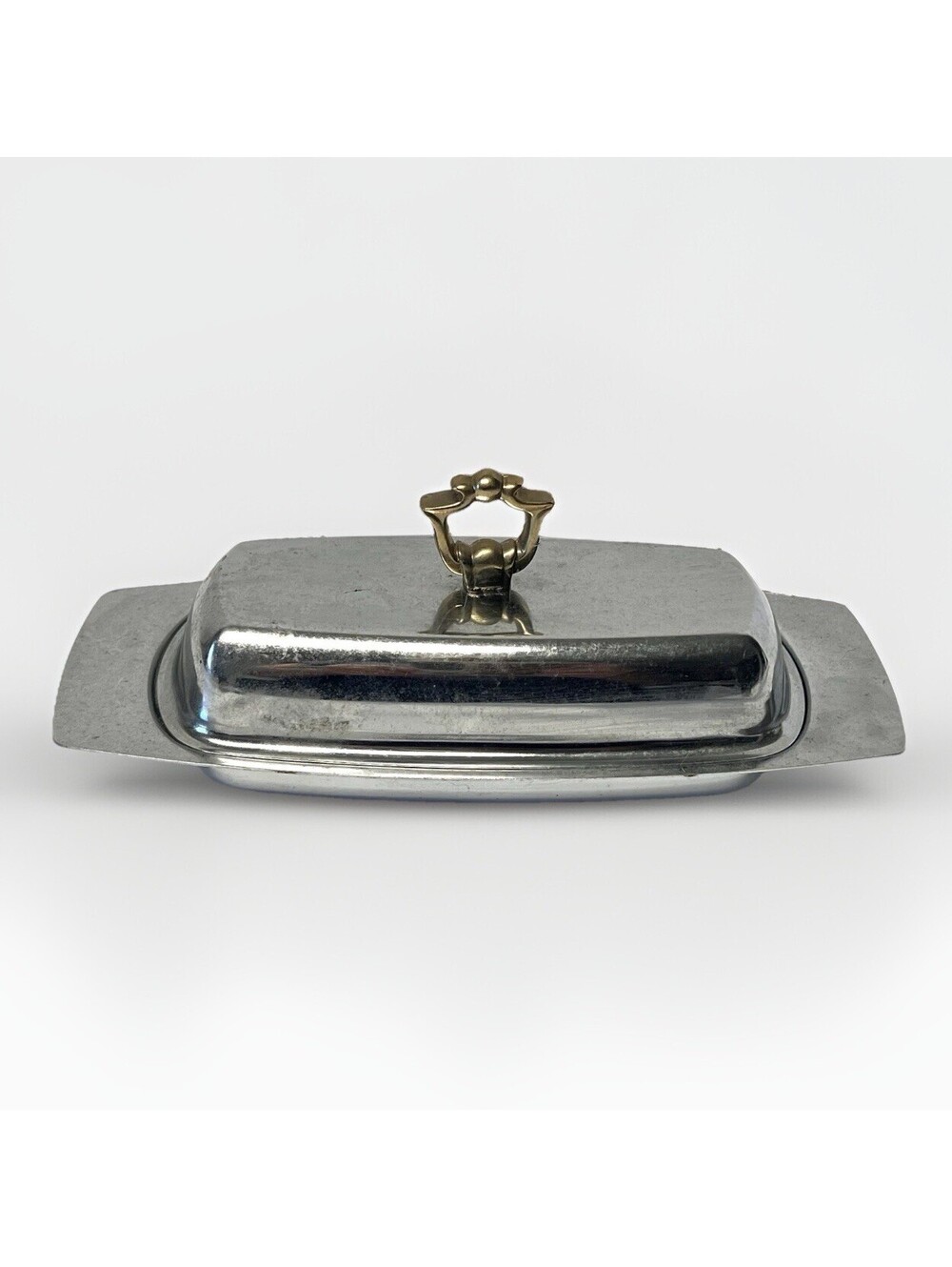 Vintage Midcentury Modern Kromex Silver Chrome Butter Dish USA